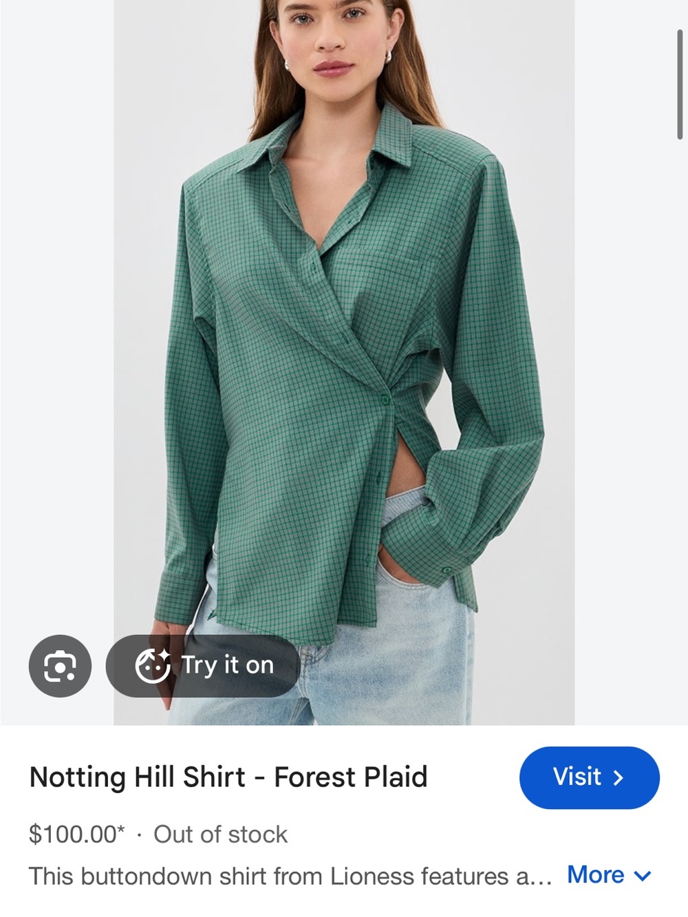 Lioness nothing hill green checked oversized shirts - Picture 5 of 16